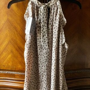 NWT - DR2 Women's Animal Print Halter Top in Bone - Size L